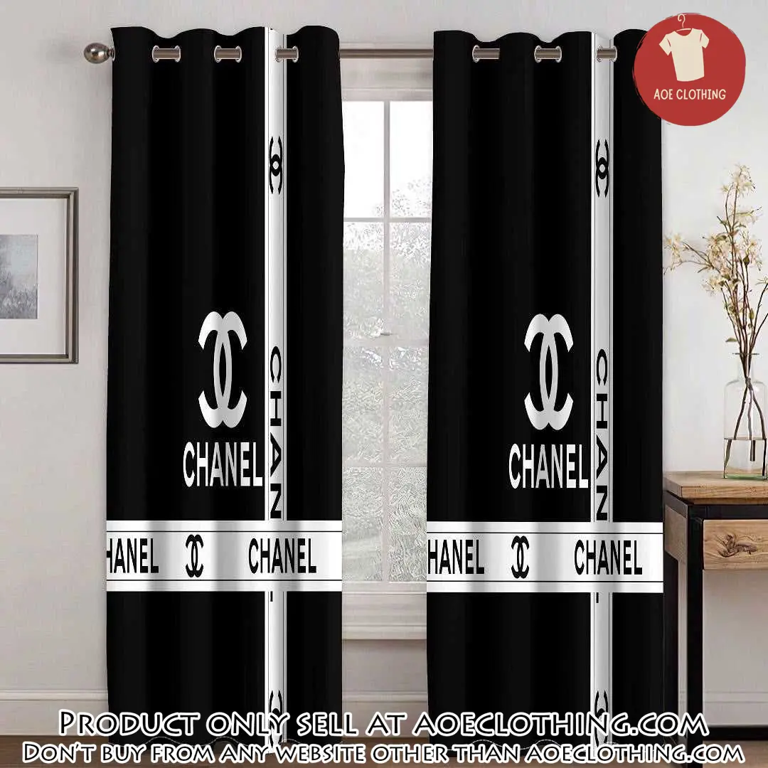 Chanel black premium window curtains hot  set wc107 aoe1948730
